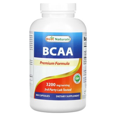 Best Naturals, BCAA, 3200 mg, 400 kapsułek (800 mg na kapsułkę) Best Naturals, BCAA, 3200 mg, 400 kapsułek (800 mg na kapsułkę)