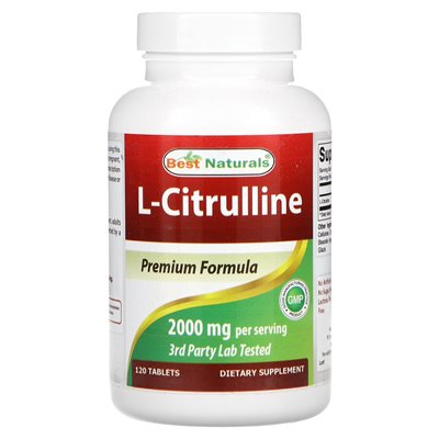 Best Naturals, L-cytrulina, 2000 mg, 120 tabletek (1000 mg na tablet)
