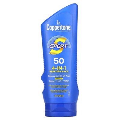 Coppertone, sport, balsam przeciwsłoneczny, wydajność 4 w 1, SPF 50, 7 fl oz (207 ml)