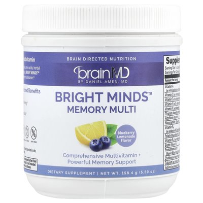 Brainmd, Bright Minds ™ Memory Multi, Lemonade Blueberry, 5,59 uncji (158,4 g)