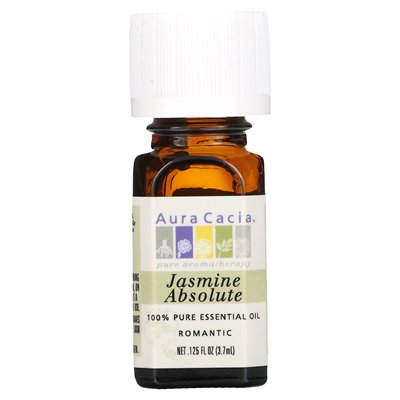 Aura Cacia, 100% czysty olejk eteryczny, jaśminowa bezwzględna, 0,125 fl oz (3,7 ml)