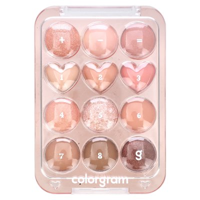 Colorgram, Pin Eyeshadow Palette, 01 Peach + Coral Love, 0.34 oz (9.9 g)