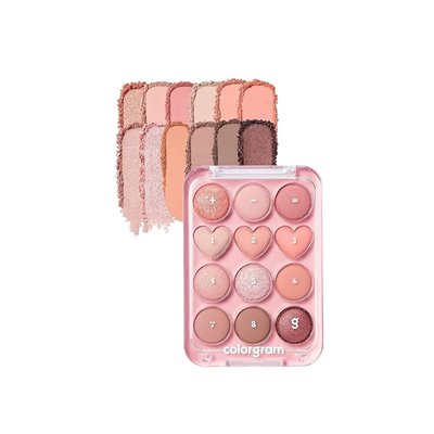 Colorgram, Pin-Lidschattenpalette, 01 Peach + Coral Love, 0,34 oz (9,9 g)