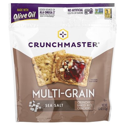 Crunchmaster, Multiple, Crispy Baked Rice Crackers, Sea Salt, 4 oz (113 g)
