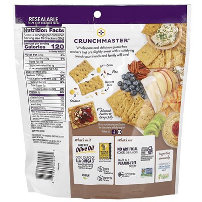 Crunchmaster, Mehrere, knusprig gebackene Reiscracker, Meersalz, 4 oz (113 g)
