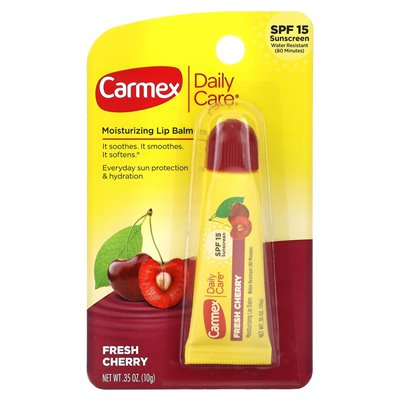 Carmex, Codzienna opieka, nawilżający balsam do ust, świeża wiśnia, SPF 15, 0,35 uncji (10 g)