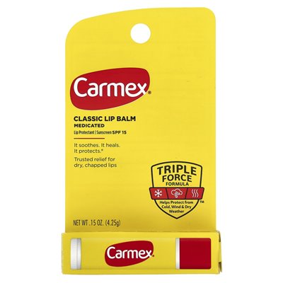 Carmex, Klasyczny Balsam do Ust, Lekko Znieczulony, SPF 15, 0.15 uncji (4.25 g)
