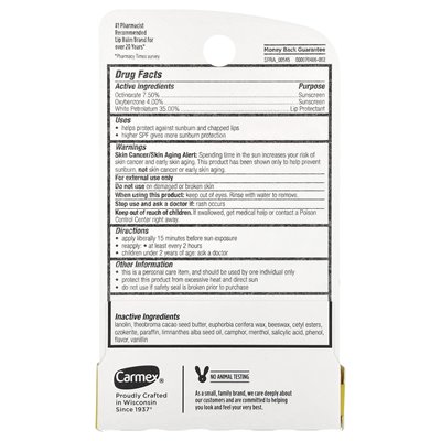 Carmex, Klasyczny Balsam do Ust, Lekko Znieczulony, SPF 15, 0.15 uncji (4.25 g)