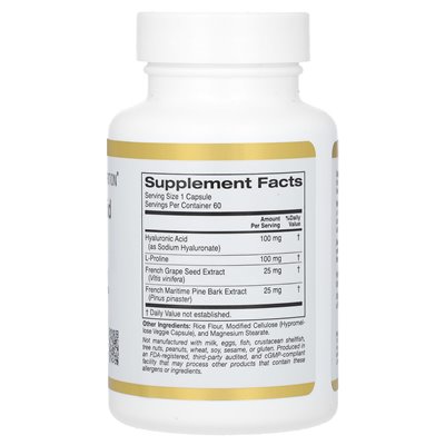 California Gold Nutrition, Hyaluronic Acid Complex, 60 Vegetarian Capsules