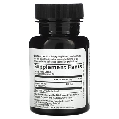 Formuły lekarzy Advance, indol-3-karbinol, 200 mg, 60 kapsułek Formuły lekarzy Advance, indol-3-karbinol, 200 mg, 60 kapsułek