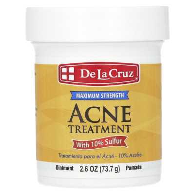 De la Cruz, Acne Ointment with 10% Sulfur, Maximum Strength, 2.6 oz (73.7 g)