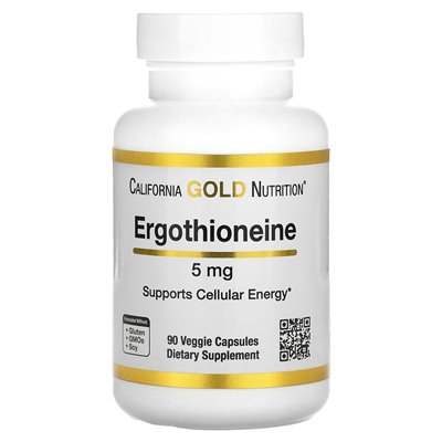California Gold Nutrition, Ergotioneina, 5 mg, 90 kapsułek rożlinnych California Gold Nutrition, Ergotioneina, 5 mg, 90 kapsułek rożlinnych