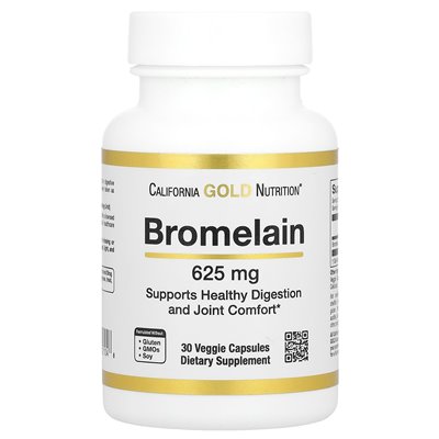 California Gold Nutrition, Bromelain, 625 mg, 30 Vegetarian Capsules