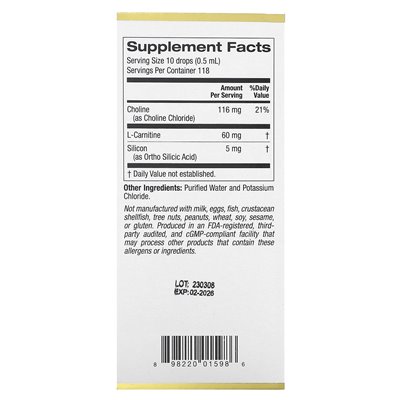California Gold Nutrition, Cholin-Siliziumdioxid-Komplex, 2 Fl Oz (59 ml)