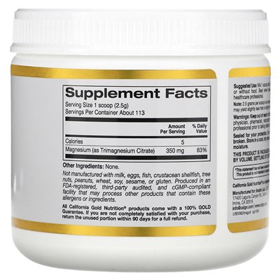 California Gold Nutrition, Magnesium-Getränkepulver, ohne Geschmack, 10 Unzen (283 g)