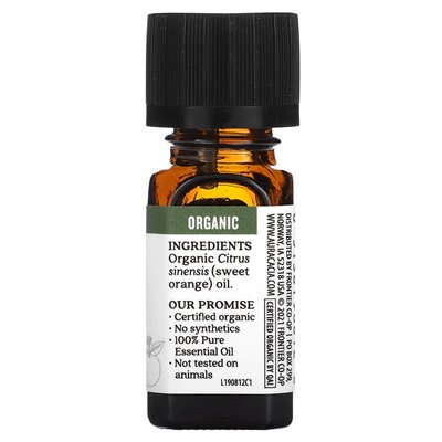 Aura Cacia, Czysty Olejek Eteryczny, Organiczna Słodka Pomarańcza, 0,25 uncji (7,4 ml)