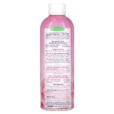 De La Cruz, gliceryna i woda różana, nawilżacz skóry i włosów, 8 fl oz (236 ml)