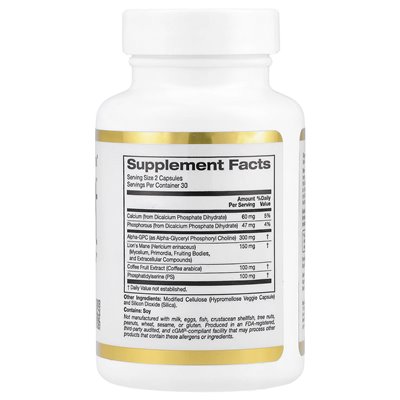 California Gold Nutrition, Mem Boost ™, Gedächtnis- und kognitive Unterstützung, 60 vegetarische Kapseln