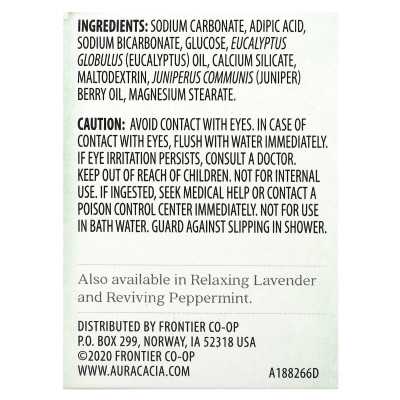 Aura Cacia, tabletki prysznicowe aromaterapii, eukaliptus, 3 tabletki, 1 uncje każdy