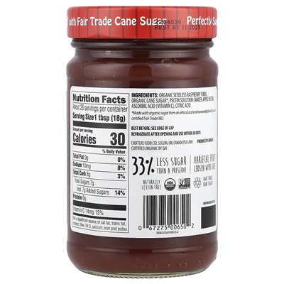 Crofter's Organic Premium Spread, Seedless Raspberry, 16.5 oz (468 g)