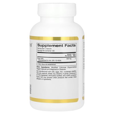 California Gold Nutrition, Gelée Royale, 500 mg, 120 vegetarische Kapseln