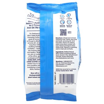 Dickinson Brands, Hamamelis, beruhigende Reinigungstücher, 25 biologisch abbaubare Materialien