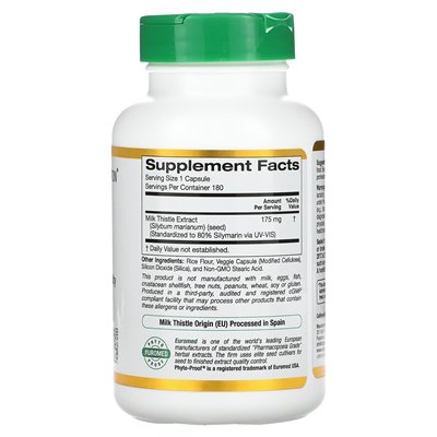 California Gold Nutrition, Euroherbs, Milk Thettle Extract, Euromed Quality, 175 mg, 180 kapsułek wegetariańskich California Gold Nutrition, Euroherbs, Milk Thettle Extract, Euromed Quality, 175 mg, 180 kapsułek wegetariańskich