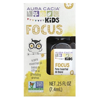 Aura Cacia, Dla Dzieci, Czysty Miks Olejków Eterycznych, Skupienie, 0,25 uncji fl (7,4 ml) Aura Cacia, Dla Dzieci, Czysty Miks Olejków Eterycznych, Skupienie, 0,25 uncji fl (7,4 ml)