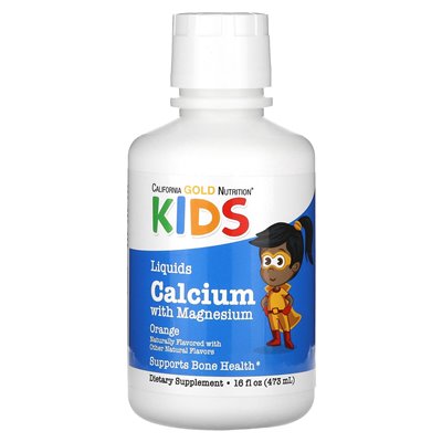 California Gold Nutrition, Children's Liquid wapnia z magnezem, 16 Oz (473 ml)