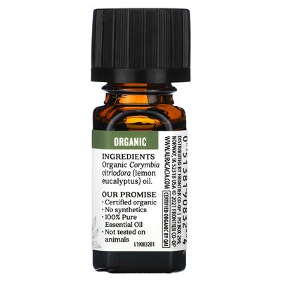 Aura Cacia, Organiczny czysty olejk eteryczny, eukaliptus cytrynowy, 0,25 fl oz (7,4 ml)