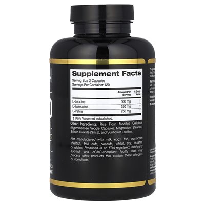 California Gold Nutrition, Sport, mikronisierte BCAA, verzweigtkettige Aminosäuren, 500 mg, 240 Gemüsekapseln (250 ml)