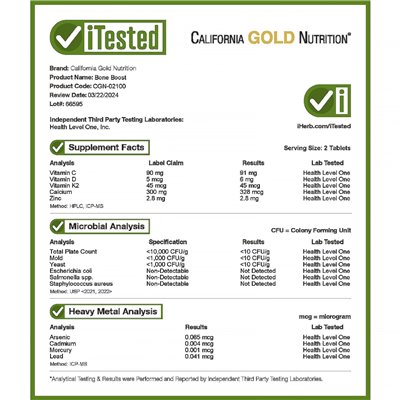 California Gold Nutrition, Bone Boost, 120 tabletek California Gold Nutrition, Bone Boost, 120 tabletek