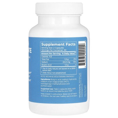 Bodybio, Natriumbutyrat, 60 gentechnikfreie Kapseln