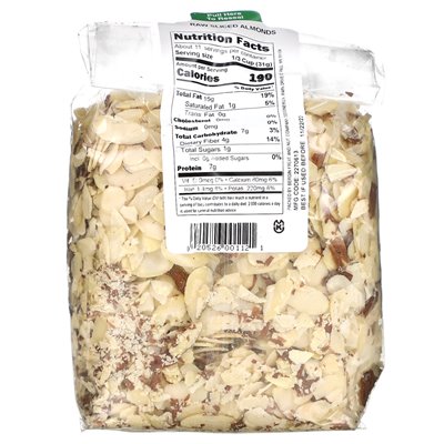 Bergin Fruit and Nut Company, Raw pokrojone migdały, 12 uncji (340 g)