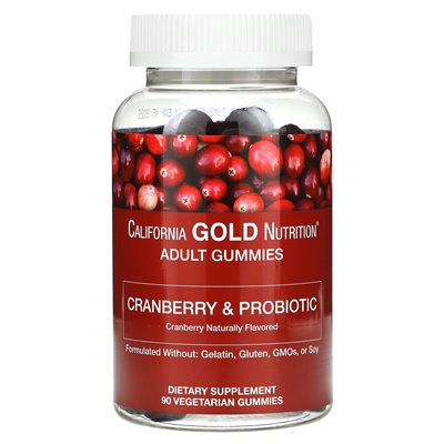 California Gold Nutrition, Cranberry & Probiotic Cranes, natürliche Cranberry, 90 vegetarisch