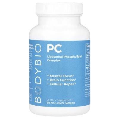 Bodybio, PC, liposomalny kompleks fosfolipidowy, 60 miękkich miękkich Bodybio, PC, liposomalny kompleks fosfolipidowy, 60 miękkich miękkich