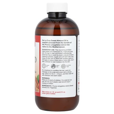 De la Cruz, słodki olej migdałowy, 8 fl oz (236 ml) De la Cruz, słodki olej migdałowy, 8 fl oz (236 ml)