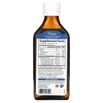 Carlson, Norwegian, najlepszy olej rybny, naturalny mieszany jagoda, 1600 mg, 6,7 fl oz (200 ml)