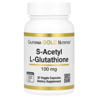 California Gold Nutrition, S-acetylu L-glutation, 100 mg, 30 kapsułek wegetariańskich California Gold Nutrition, S-acetylu L-glutation, 100 mg, 30 kapsułek wegetariańskich