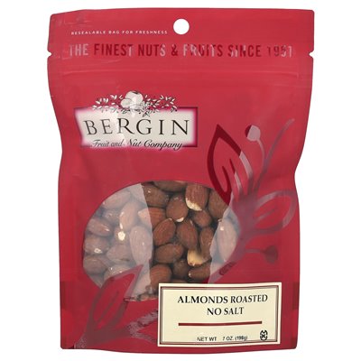 Bergin Fruit and Nut Company, Roasted Almonds, No Salt, 7 oz (198 g)