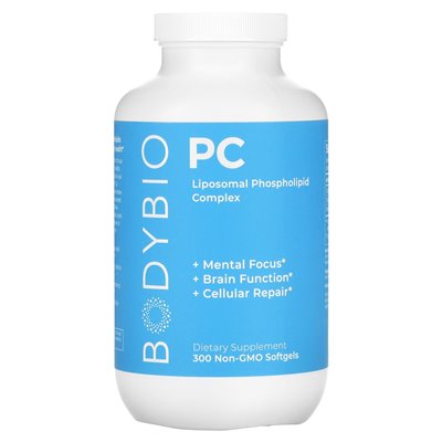 BodyBio, PC, Liposomowe Związki Fosfolipidowe, 300 Nie-GMO Softgeli BodyBio, PC, Liposomowe Związki Fosfolipidowe, 300 Nie-GMO Softgeli