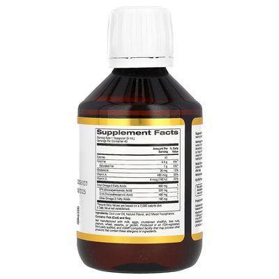 California Gold Nutrition, COD Wątrobowa olej, norweska trójgliceryd, naturalna cytryna, 6,7 fl oz (200 ml) California Gold Nutrition, COD Wątrobowa olej, norweska trójgliceryd, naturalna cytryna, 6,7 fl oz (200 ml)