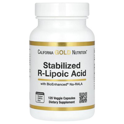California Gold Nutrition, Stabilized R-Lipoic Acid, 120 Vegetarian Capsules