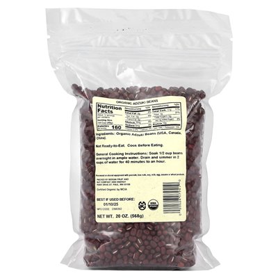 Bergin Fruit and Nut Company, Organic Adezuki Beans, 20 uncji (568 g)