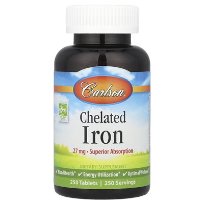 Carlson, Chelatisiertes Eisen, 27 mg, 250 Tabletten