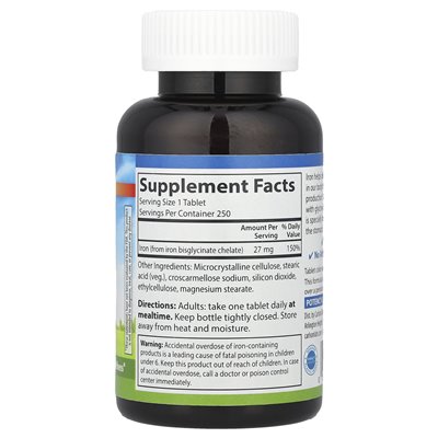 Carlson, Chelatisiertes Eisen, 27 mg, 250 Tabletten