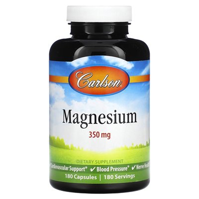 Carlson, Magnesium, 350 mg, 180 Kapseln