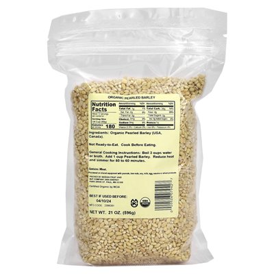 Bergin Fruit and Nut Company, Organic Pearled Barley, 21 uncji (596 g)
