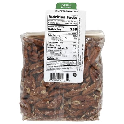 Bergins Fruit and Nut Company, Halbschale mit rohen Pekannüssen, 12 oz (340 g)