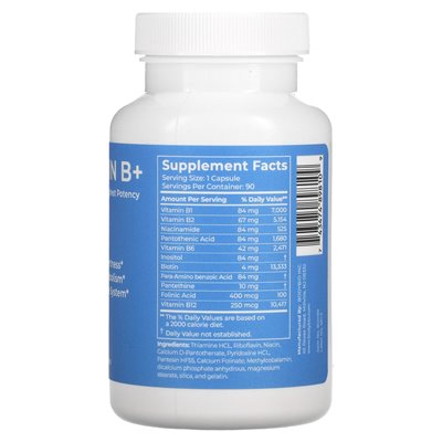 Bodybio, Vitamin B+, 90 gentechnikfreie Kapseln